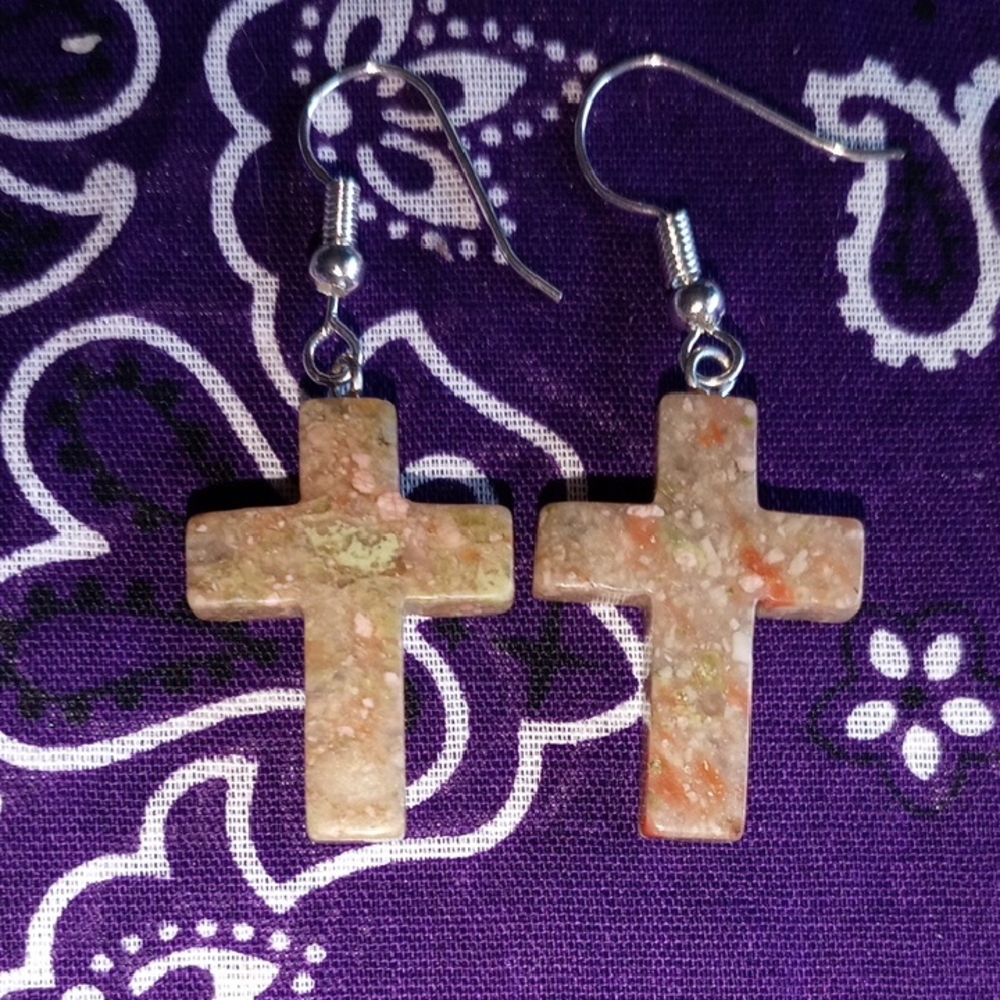 Chic Cross Stone Earrings